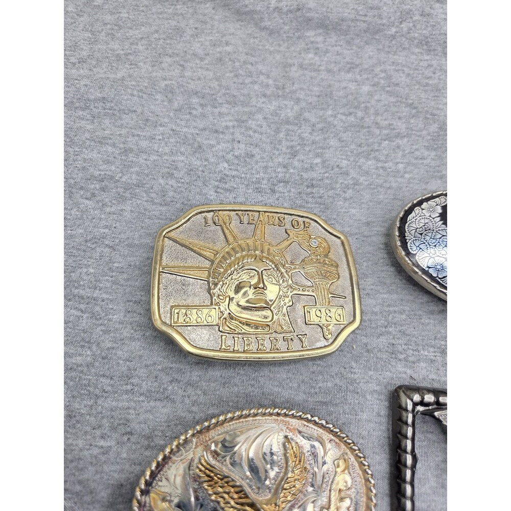 Lot of 4 American Eagle Liberty Alpaca Mexico Sturdy Belt Buckles - Picture 5 of 12